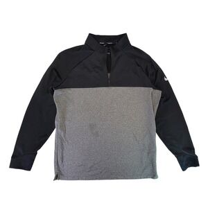Nike Golf Men's 1/4 Zip Pullover Black Grey Long Sleeve Athletic Top L